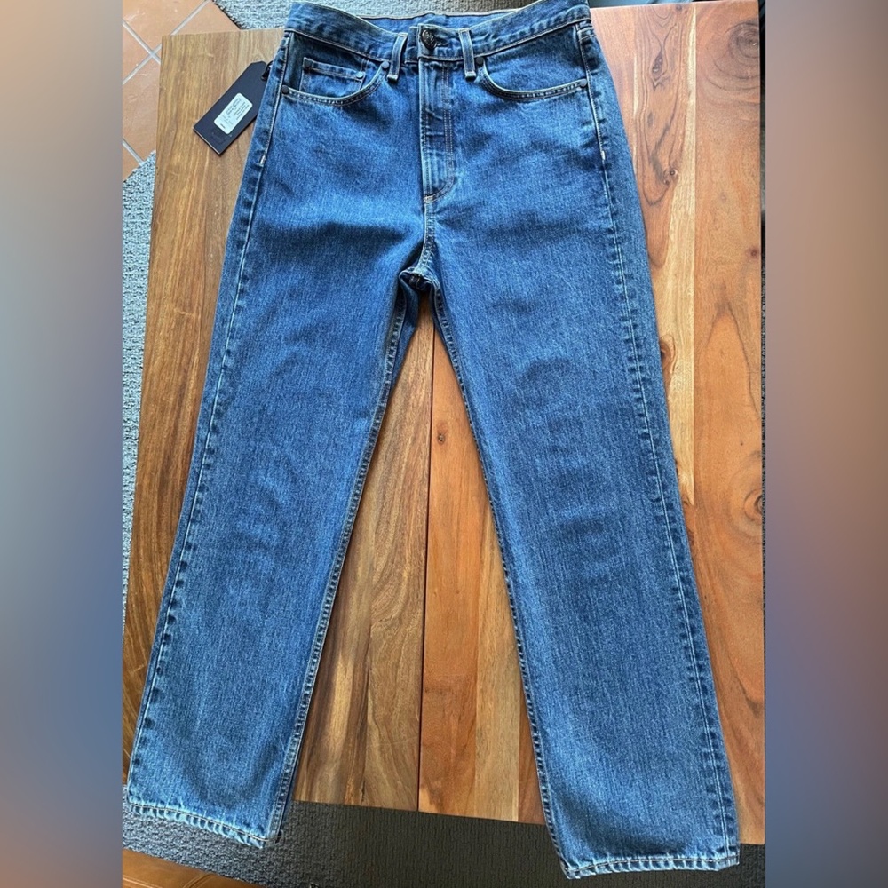 rag & bone Dark Paz Ankle Straight High Rise Blue Jeans Classic Style